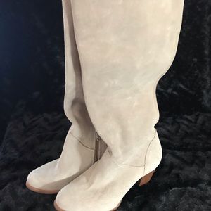 Knee high suede boots